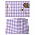 thumbnail image 1 of Purple Placemats Set of 8, Country French Rustic Buffalo Plaid Modern Art Placemats for Dining Table, Place Mats for Kitchen Tabletop, Waterproof Wipeable Dining Table Mats Set, 1 of 9