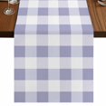 thumbnail image 1 of Purple Plaid 70 Inch Table Runner, Spring Summer Farmhouse Buffalo Checkered Farmhouse Dresser Scarf Cotton & Linen Tablerunner for Dining/Kitchen Island/Holiday Party Décor 13" x 70", 1 of 9