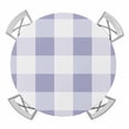 thumbnail image 1 of Purple Plaid Round Tablecloth for 55-60 Inch Tables,Fitted Table Cover with Elastic Edge,Spring Summer Farmhouse Buffalo Checkered Waterproof Outdoor Table Cloth Protector for Patio Garden Dinner, 1 of 9