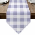 thumbnail image 1 of Purple Plaid Table Runner Linen Burlap Table Runner 70 Inches Long Spring Summer Farmhouse Buffalo Checkered Dresser Scarves for Kitchen Island Coffee Dining Party Wedding Holiday Decor 13"x70", 1 of 8