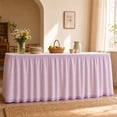 thumbnail image 1 of Purple Plaid Table Skirt, Ruffled Scalloped Edge Table Skirt, Farmhouse Checkered Table Cover, for Wedding, Party, Home Decor, 1 of 6