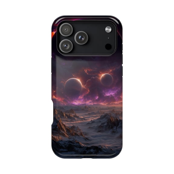 Purple Planet Outer Space Moons Galaxy Scene iPhone Case 17 to 11 Pro Max