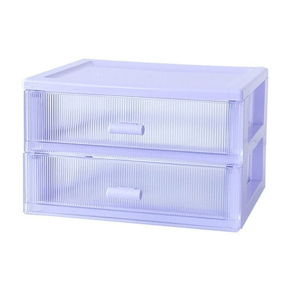 Purple Plastic Desktop Organizer Box, White Purple Yellow Colors, 16.5X13.2X11Cm Storage Tray For Office Supplies, Multifunctional Home Office Desk Organizer