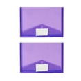 thumbnail image 1 of Purple Plastic Envelopes 2 Pack, A4 Letter Snap File Pouches, Folder Organizer with Label Pocket for Office, 1 of 6