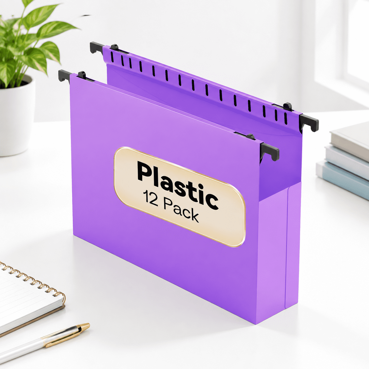 Purple Plastic Extra Capacity Letter Size Hanging File Folders, 12 Pack ...