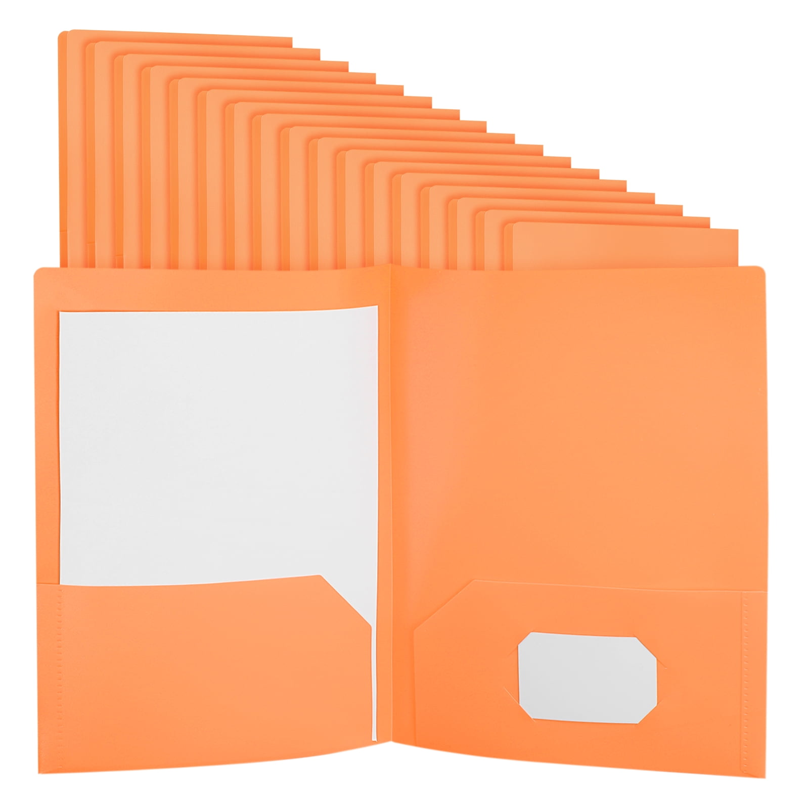 Purple Plastic Folders with Pockets, 50 Pack Plastic Pocket Folders Two Pocket Letter Size Heavy Duty for Office Business Card Holder, 9.3x11.4inch