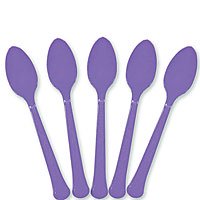 Purple Plastic Spoons - 24 ct.