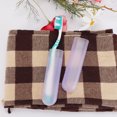 thumbnail image 1 of Purple Plastic Toothbrush Case Portable Traveling Camping Toothbrush Keeper Holder Case Box, 1 of 7