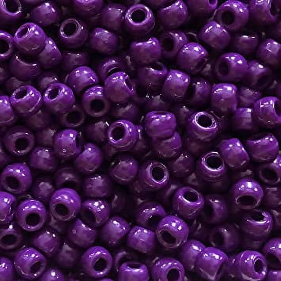 Purple Plum Crow Beads Pony Beads Made in USA 6x9mm Large Hole