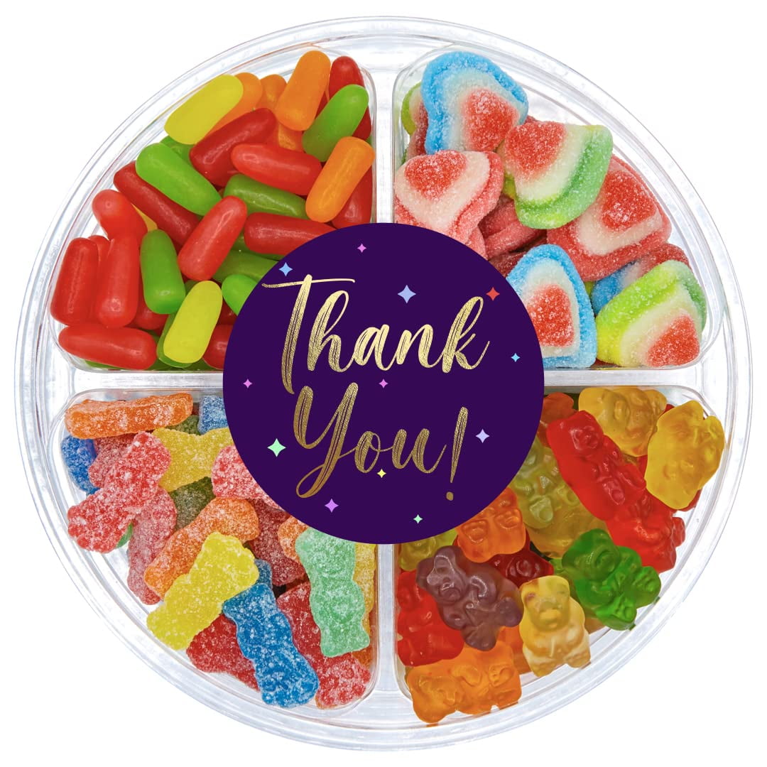 Purple Plum Thank You Candy Platter Bulk Candy Variety Pack, 4 Flavors