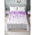 thumbnail image 1 of Purple Polka Dot Full Size Flat Sheet, Wrinkleproof & Fadeproof Cooling Flat Bed Sheet Only, Abstract Modern Art Dots Watercolor Breathable Soft Bedding Top Sheets 81 x 96 Inches, 1 of 8