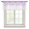 thumbnail image 1 of Purple Polka Dot Valance Curtains for Kitchen/Living Room/Bathroom/Bedroom Window, Rod Pocket Small Topper Half Short Window Curtains Voile Sheer Scarf, Abstract Modern Art Dots Watercolor 60"x18", 1 of 8