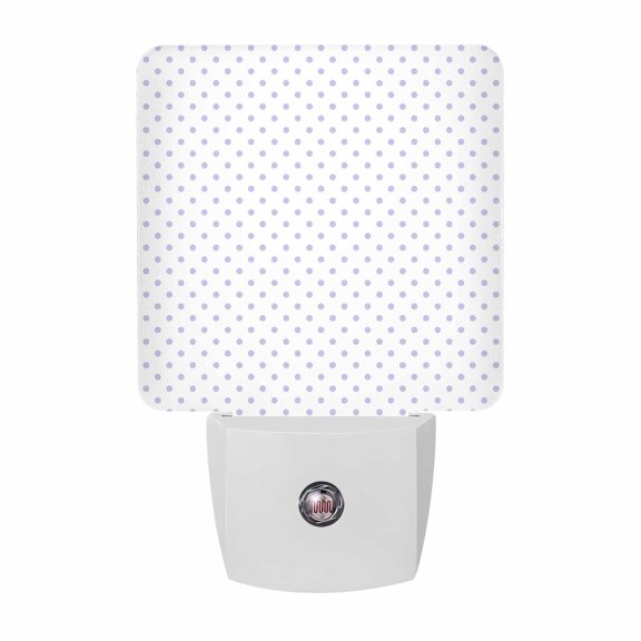 Purple Polka Dots LED Night Light, Modern Minimalist Micro Circles Grid Dot Night Lights plug into Wall with Smart Sensor Dusk to Dawn Sensor for Nursery Bedroom 2.95x4.5in