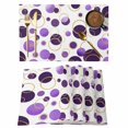 thumbnail image 1 of Purple Polka Dots Placemats Set of 12, Modern Abstract Art Placemats for Dining Table, Place Mats for Kitchen Tabletop, Waterproof Wipeable Dining Table Mats Set, 1 of 9