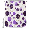 thumbnail image 1 of Purple Polka Dots Shower Curtain Set - Standard 72" x 72" Washable Bathtub Curtain with 12 Hooks, Modern Abstract Art Waterproof Fabric Stall Shower Curtains for Bathroom/Bathtub Décor, 1 of 6