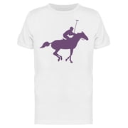Purple Polo Player Design T-Shirt Men -Image by Shutterstock, Male Small