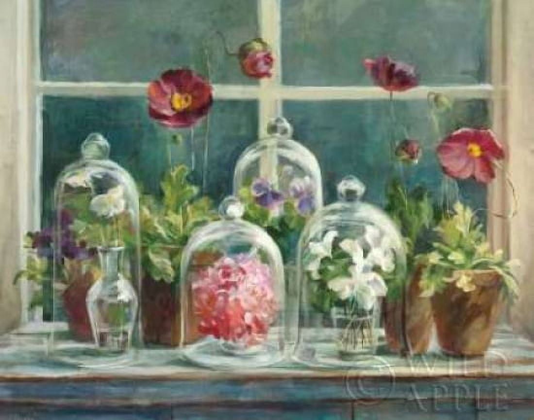 Purple Poppies Windowsill Crop Canvas Art - Danhui Nai (22 x 28)