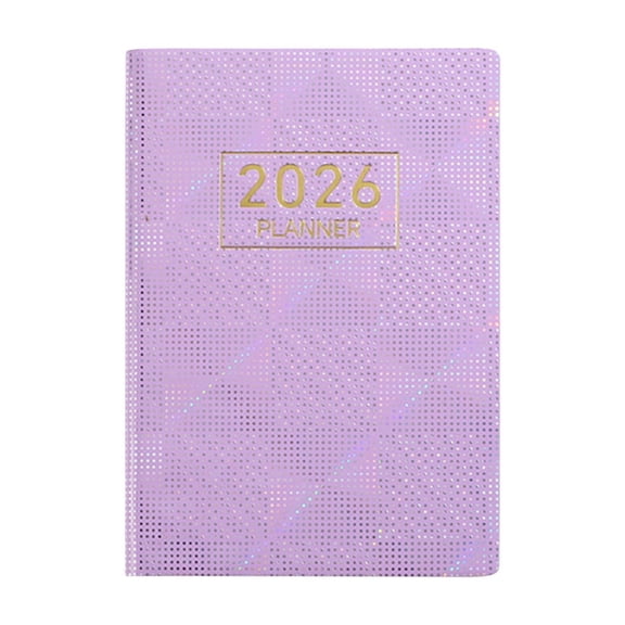 Purple Portable A7 English Planner Notebook Starlight Leather Schedule Journal For Daily Use