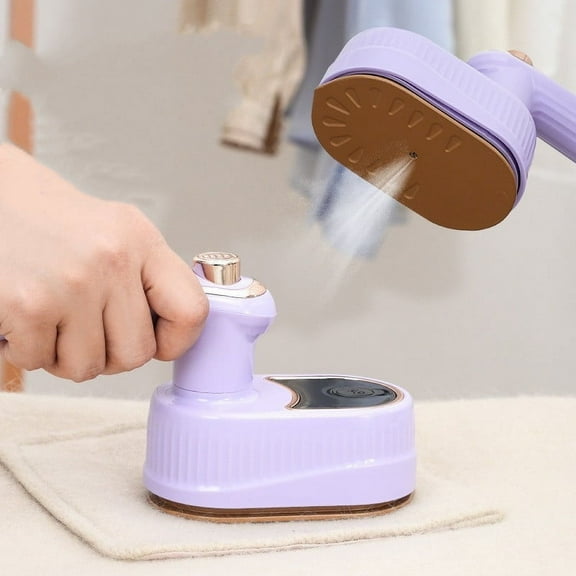 Purple Portable Ironing Tool With Steam Function For Clothes And Fabrics Compact Design For Easy Storage And Use During Trips Or At Home