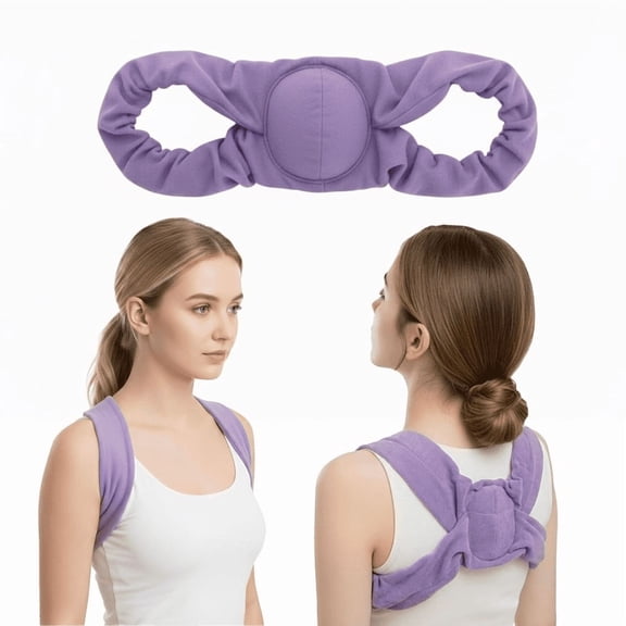 Purple Posture Corrector Brace, Extended Length Back Support for Sleeping, Shoulder Straightener, Fits 116-165lb