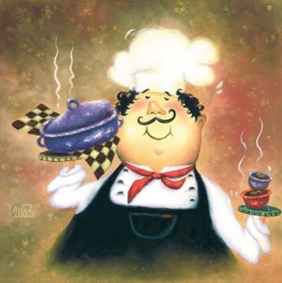 Purple Pot Chef Canvas Art - Vicki Wade (24 x 24)