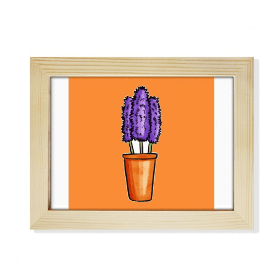 Purple Potted Flower Simple Desktop Photo Frame Picture Art Decoration Painting 6x8 inch
