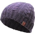 thumbnail image 1 of Purple Premium Soft Cable Knit Beanie Short Skull Cap Ski Warm Hat, 1 of 5