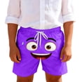 thumbnail image 1 of Purple Print Boys Swim Trunks, Ages 5-14 Quick Dry Stretch Beach Shorts with Elastic Waist Adjustable Drawstring,Size 7 T, 1 of 6