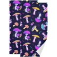 thumbnail image 1 of Purple Psychedelic Mushrooms Hand Towels 2 PCS, Fall Plants Kitchen Towel Ultra Soft and Highly Absorbent,Decorative Fingertip Face Towel for Bathroom Hotel, 28.3"x14.4", 1 of 5