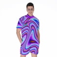 thumbnail image 1 of Purple Psychedelic Trippy Short Sleeve Men'S Rompers Casual Summer Jumpsuits Outfit, 1 of 4