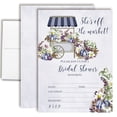 thumbnail image 1 of Purple Pumpkin Off the Market Bridal Shower Invitations, 20 Fill-In Cards with Envelopes, 5x7 Wedding Shower Invites for Bride, Bridal Party Supplies and Decorations, Made in USA by Amanda Creation, 1 of 9