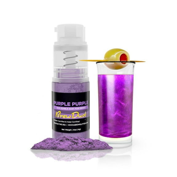 Brew Dust - Purple Purple Edible Drink Powder - Silky Swirl, Beverage Safe, 4g Spray Pump