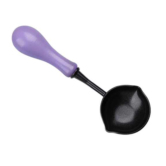 Purple Purple Dual Outlet Non Stick Wax Melting Spoon With Wooden Handle For Envelope Sealing Invitations Metal Craft