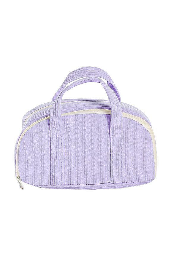 Purple Purple Fleece Small Tote Bag Multi Purpose Storage For Stationery Cosmetics Or Daily Items 8.7X4.7X3.9Inch