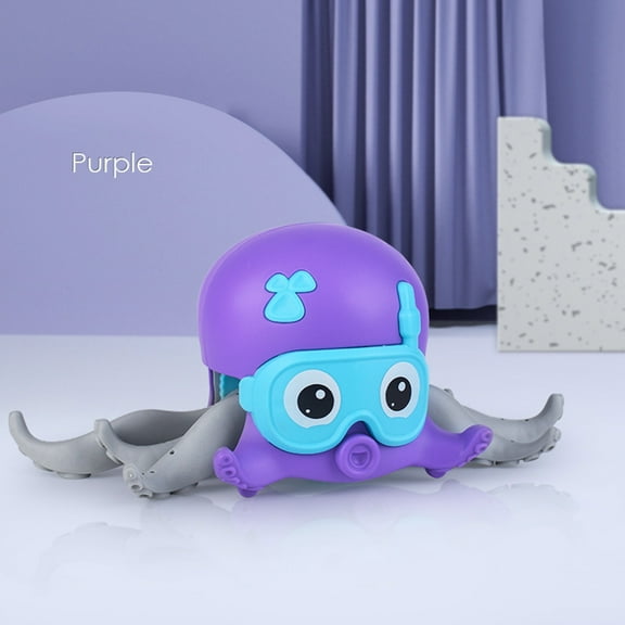 Purple Purple Inertial Octopus Toy For Bath Pull Clockwise And Watch It Swim Floating Fun