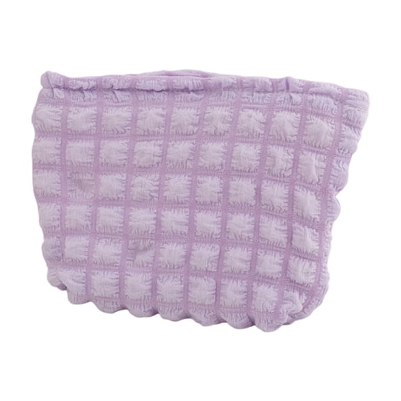Purple Purple Mini Knitted Makeup Pouch Portable Cosmetic Bag With Zipper