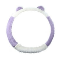 Purple Purple Plush Steering Wheel Cover For Winter Warmth Elastic Design Without Inner Ring For Easy Installation And Comfort