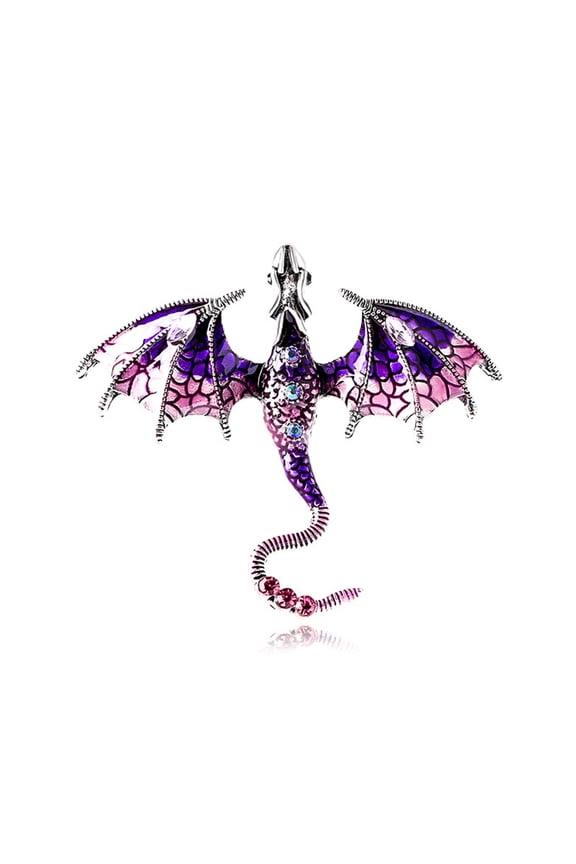 Purple Purple Retro Oil Dripping Cartoon Dragon Brooch Pin Alloy For Blazer Accessory