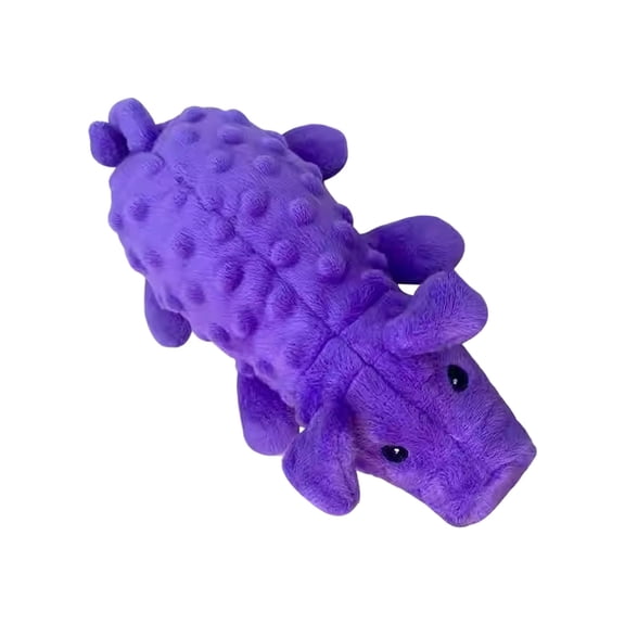 Purple Purple Squeaky Dog Toy Soft Pig Shaped Chew Toy For Pet Teeth Cleaning And Interactive Play Plush Puppy Toy