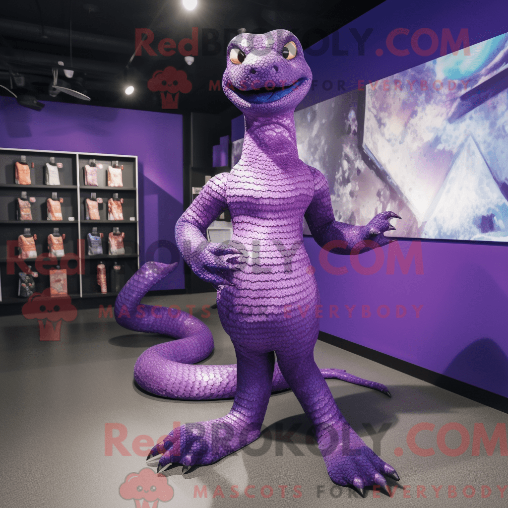 Purple Python REDBROKOLY mascot costume character dressed with a Bikini ...
