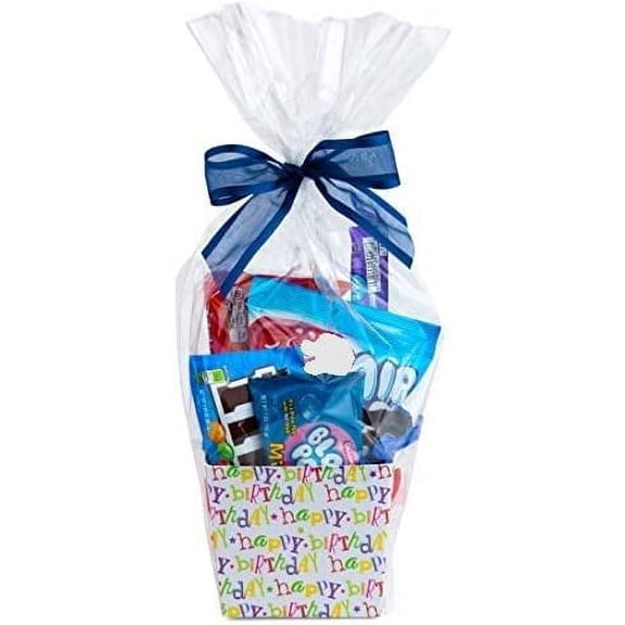 Purple Q Crafts Clear Cellophane Gift Bags Large Cellophane Bags for Gift Baskets, 16