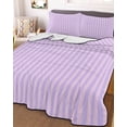 thumbnail image 1 of Purple Queen Size Down Alternative Comforter, Lightweight Comforter Quilt Bedding Set with Pillow Shams Geometric Vertical Striped Solid Rainbow All Seasons Bed Comforter Duvet Insert 90"x96", 1 of 7