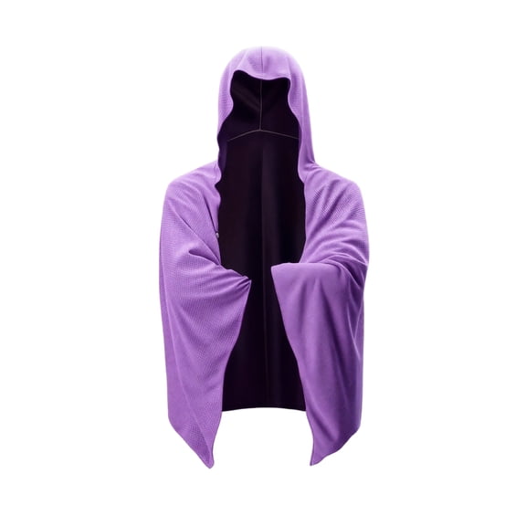 Purple Quick Dry Sun Shade Cape Towel, Microfiber Travel Towel, Changing Poncho, Absorbent Bath Towels, 57X24 Inch Soft Cooling Fast Drying Hooded Wearable Shawl, Works As Quick