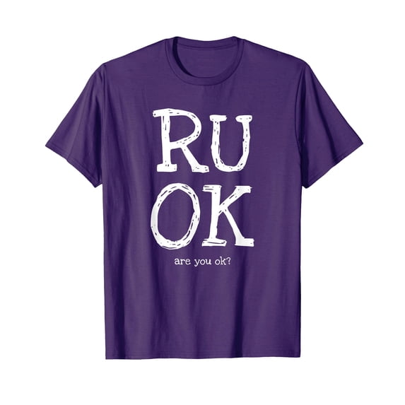 Purple RU OK Mental Health Awareness Check-In T-Shirt for Supportive Conversations