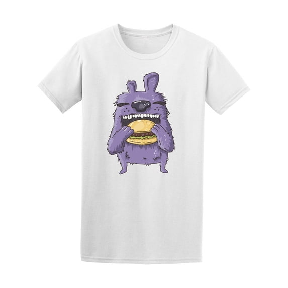 Purple Rabbit Eating A Hamburger Tee Men's -Image by Shutterstock