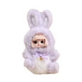 thumbnail image 1 of Purple Rabbit Stuffed Animal Plush Toy - Soft Fluffy Texture with Bunny Ear Hood Attached Bell Huggable Design - for Kids Toddlers Birthday Gift Nursery Decor Cuddle Companion Playtime, 1 of 5