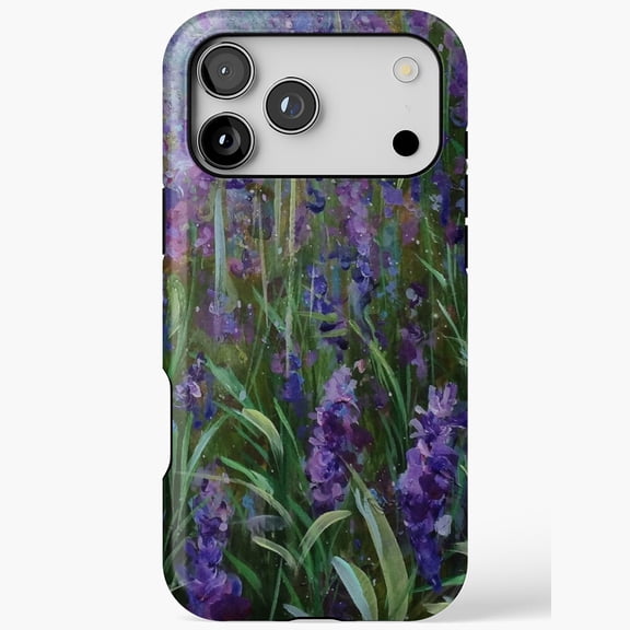 Purple Rain Lavender Design Art iPhone Case 17 to 11 Pro Max