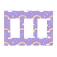 thumbnail image 1 of Purple Rainbow Switch Cover Decorative Wall Plate 3-Gang Screwless Standard Size, 1 of 5