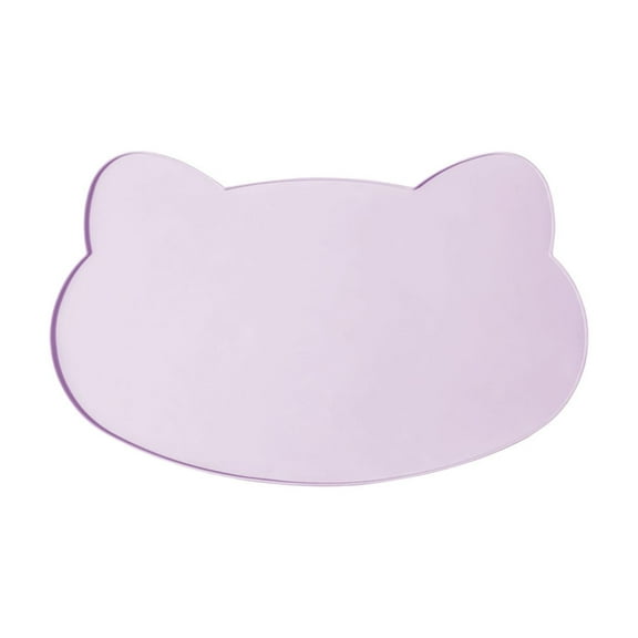 Purple Raised Edge Non-Slip Feeding Mat For Pets Durable Silicone Placemat To Contain Spills And Food Easy To Clean Waterproof Dishwasher Safe 17.32X10.63 Inch