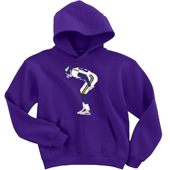 Purple Randy Moss Vikings Mooning Hooded Sweatshirt ADULT
